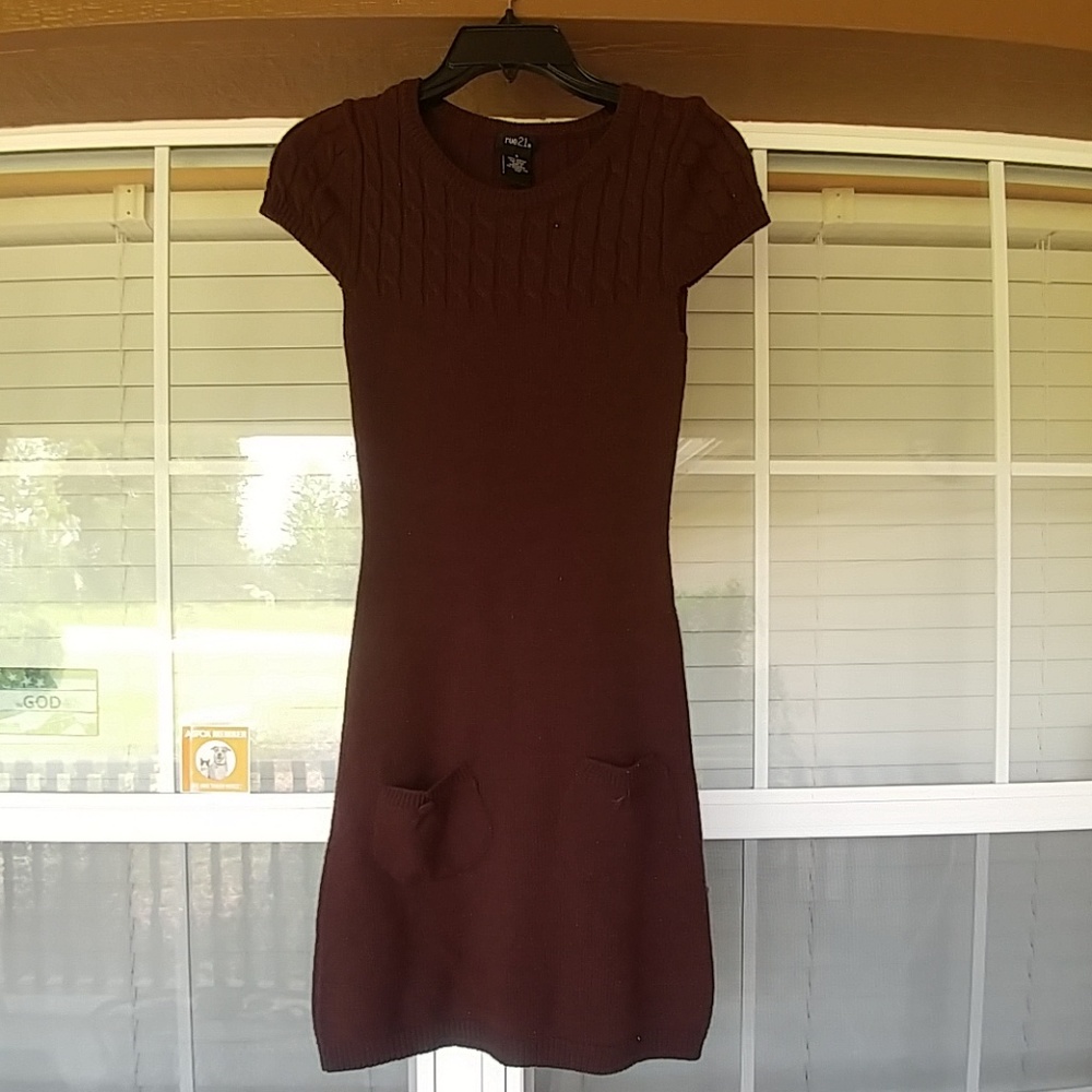 Brown sweater dress